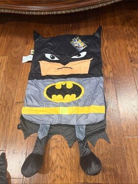 Batman Kids Soft Bed Pillow Cover/Naptime Huggable Buddy - Black, Gray & Yellow